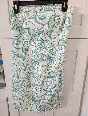 Lilly Pulitzer White  & Lime Green Fish Print Sundress